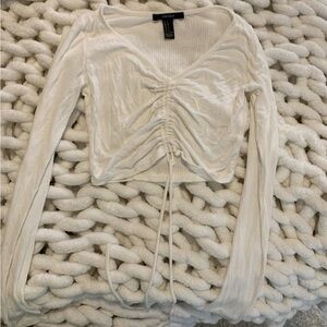 Women's White Long Sleeve Top